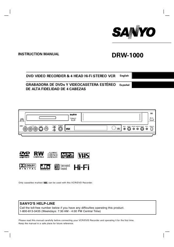 Mode d'emploi SANYO DRW-1000