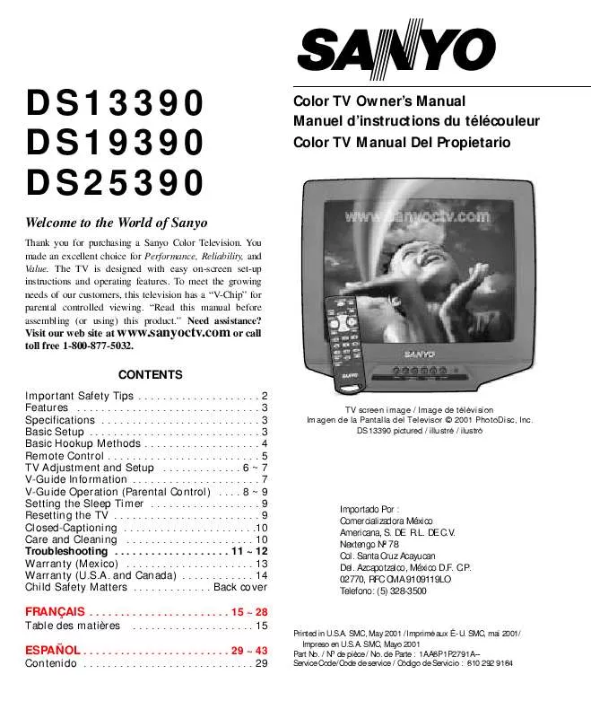 Mode d'emploi SANYO DS13390