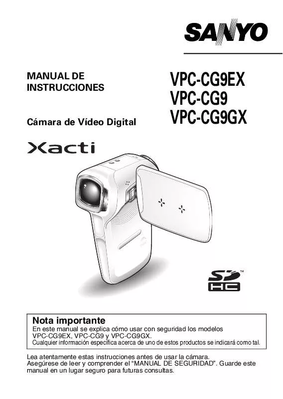 Mode d'emploi SANYO VPC-CG9