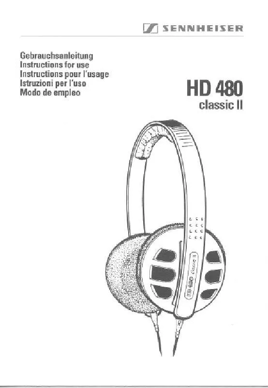 Mode d'emploi SENNHEISER HD 480 CLASSIC II