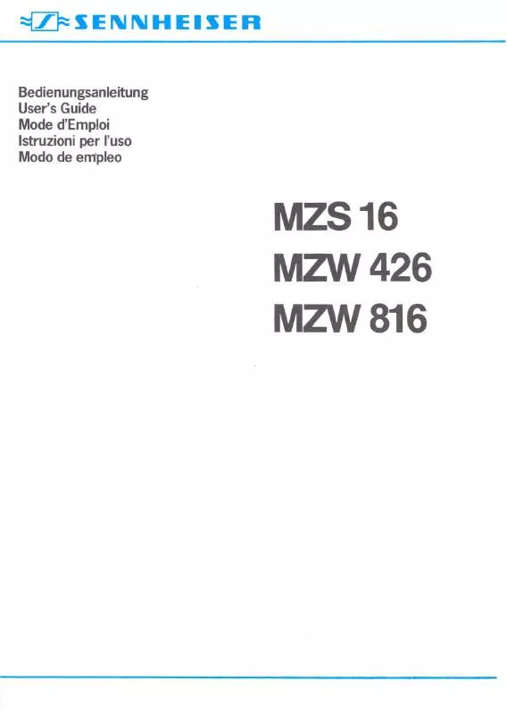 Mode d'emploi SENNHEISER MZS 16