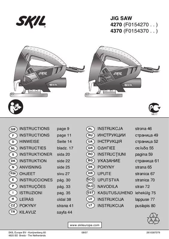 Mode d'emploi SKIL 4270AA