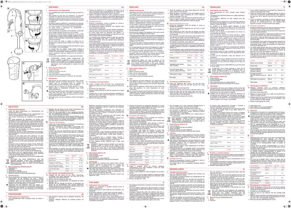 Mode d'emploi SOLAC BA5615