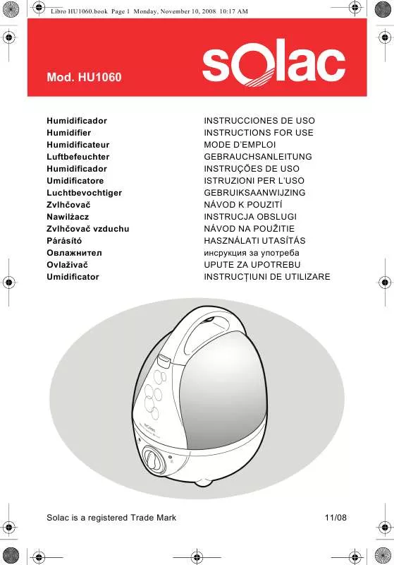 Mode d'emploi SOLAC HU1060