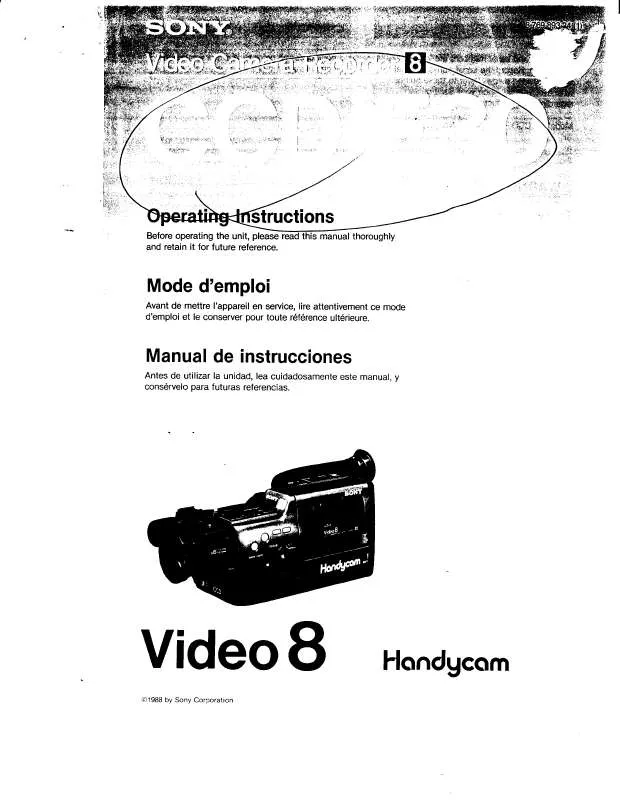 Mode d'emploi SONY CCD-F30