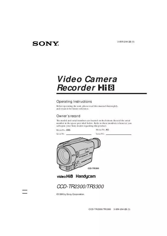 Mode d'emploi SONY CCD-TR3300