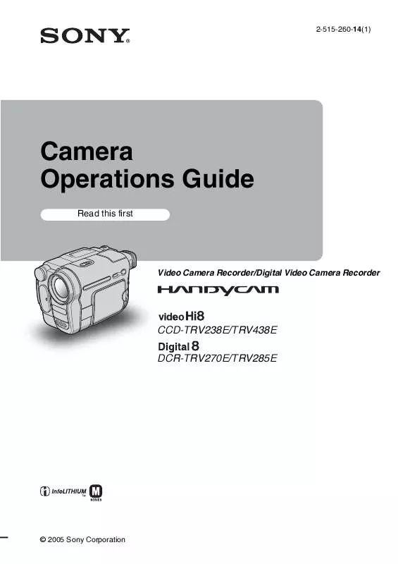 Mode d'emploi SONY CCD-TRV238E