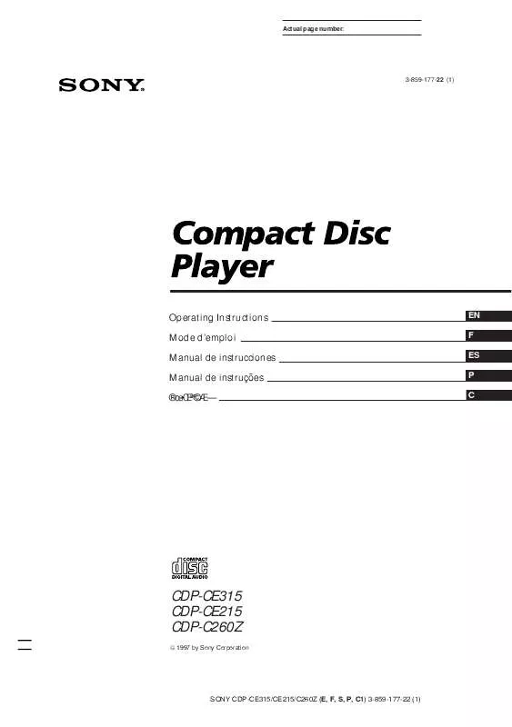 Mode d'emploi SONY CDP-CE215