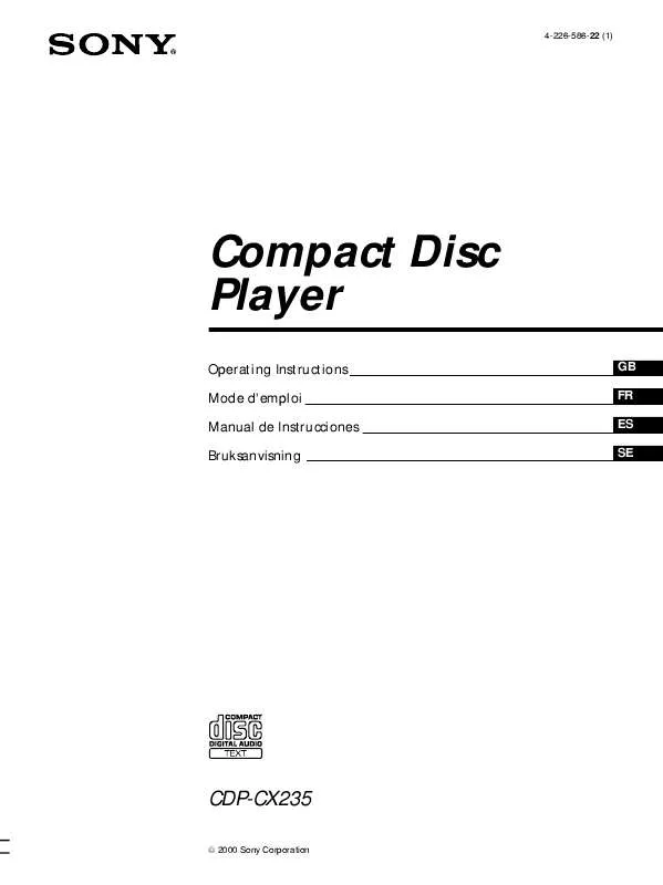 Mode d'emploi SONY CDP-CX235