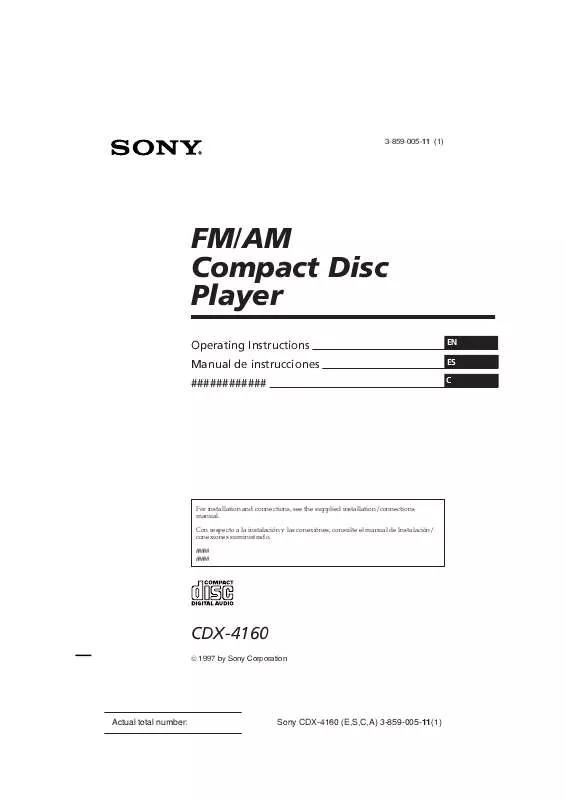 Mode d'emploi SONY CDX-4160