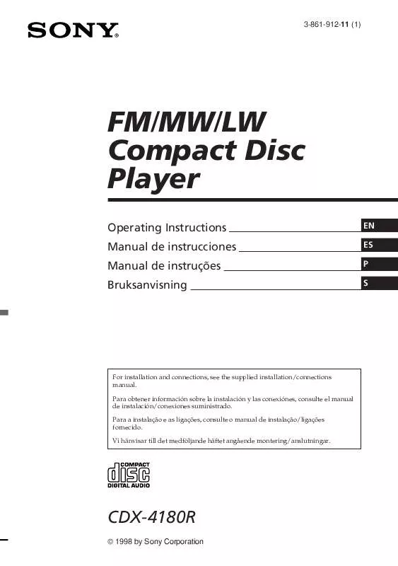 Mode d'emploi SONY CDX-4180R