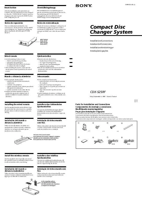 Mode d'emploi SONY CDX-525RF