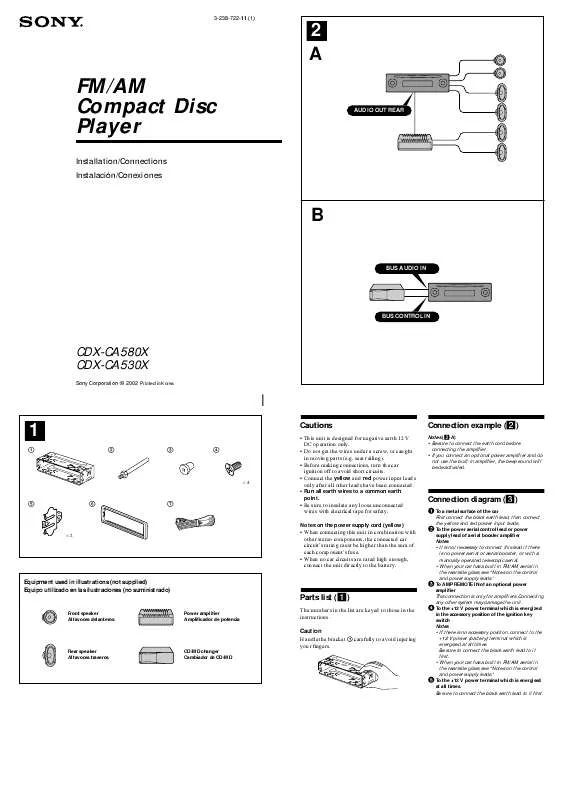 Mode d'emploi SONY CDX-CA580X