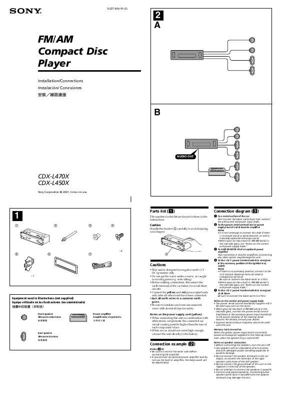 Mode d'emploi SONY CDX-L470X