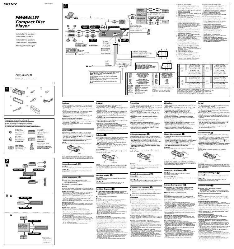 Mode d'emploi SONY CDX-M1000TF