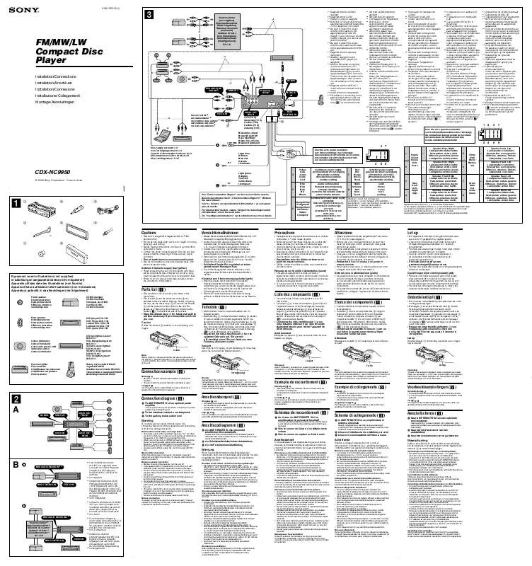 Mode d'emploi SONY CDX-NC9950