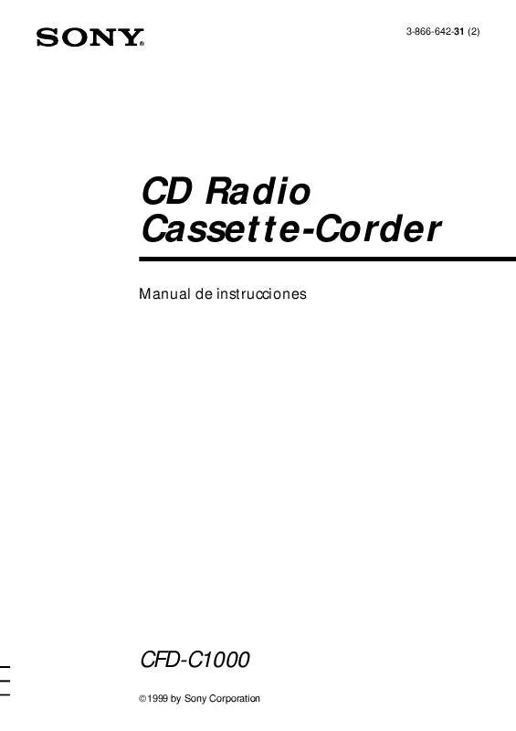 Mode d'emploi SONY CFD-C1000