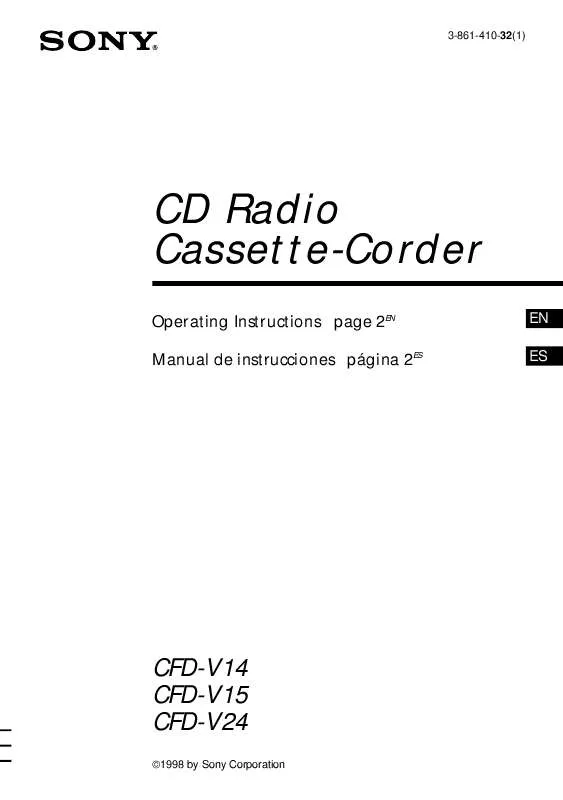 Mode d'emploi SONY CFD-V14