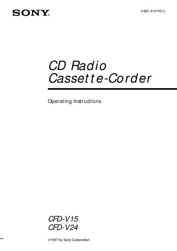 Mode d'emploi SONY CFD-V15