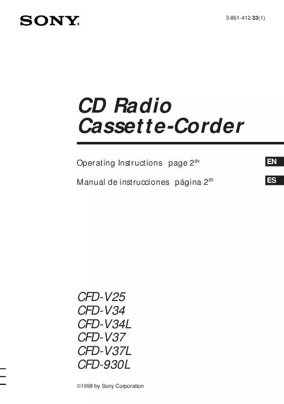 Mode d'emploi SONY CFD-V37L