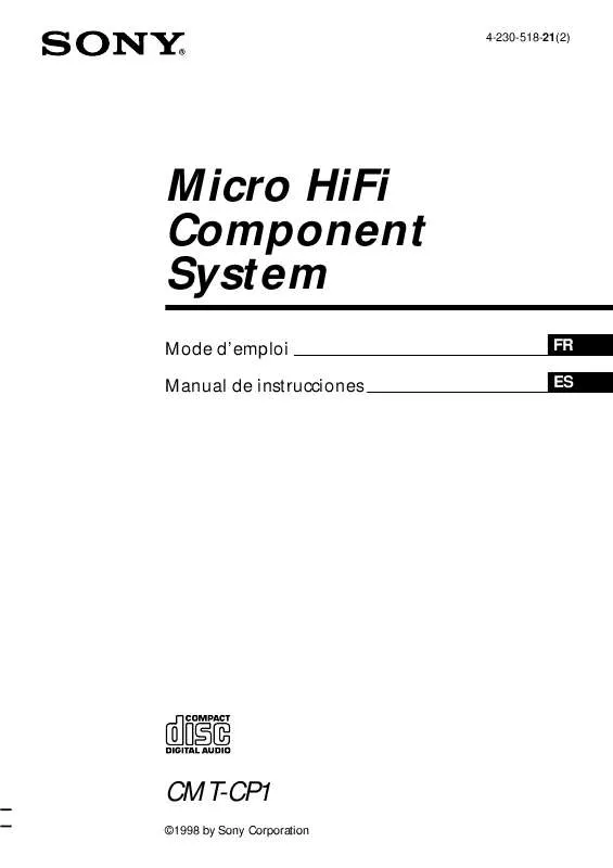 Mode d'emploi SONY CMT-CP1