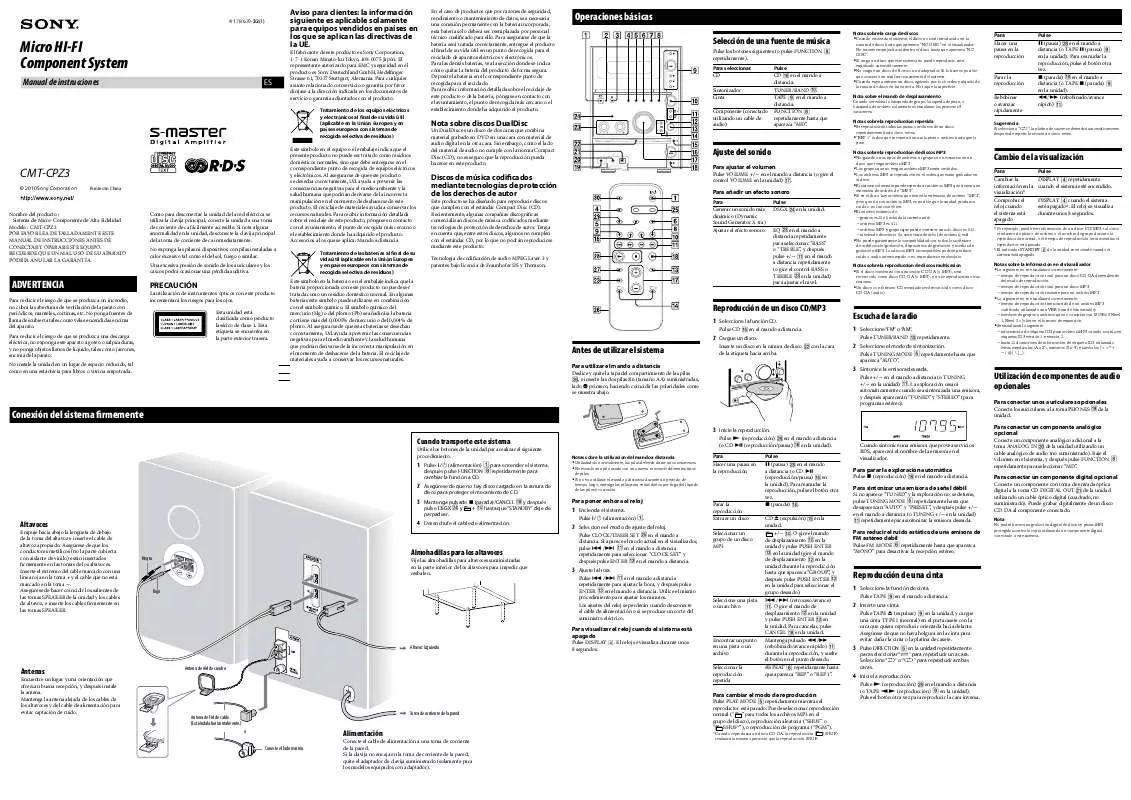 Mode d'emploi SONY CMT-CPZ3