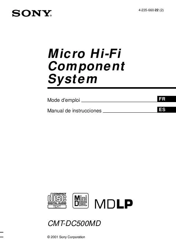 Mode d'emploi SONY CMT-DC500MD