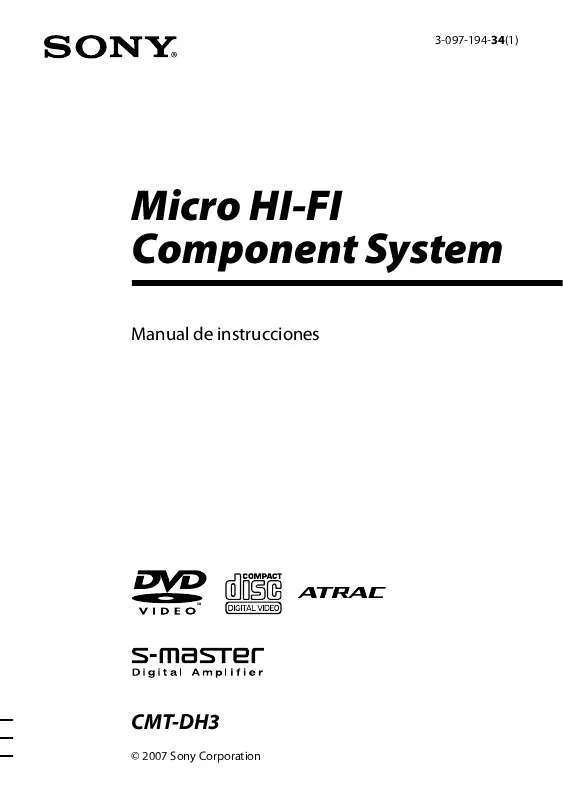 Mode d'emploi SONY CMT-DH3