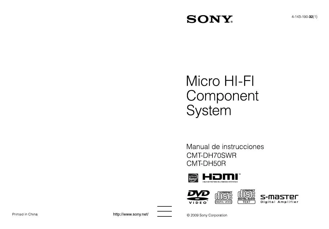 Mode d'emploi SONY CMT-DH50R