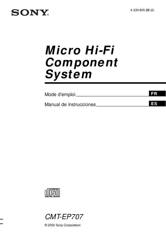 Mode d'emploi SONY CMT-EP707