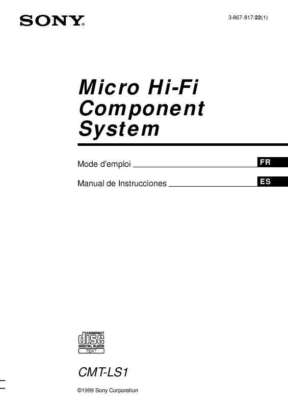 Mode d'emploi SONY CMT-LS1