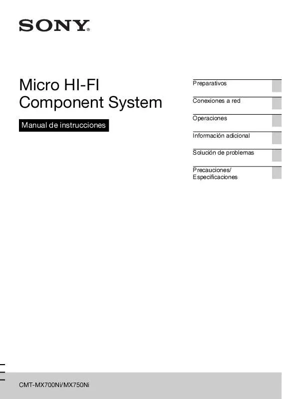 Mode d'emploi SONY CMT-MX750NI