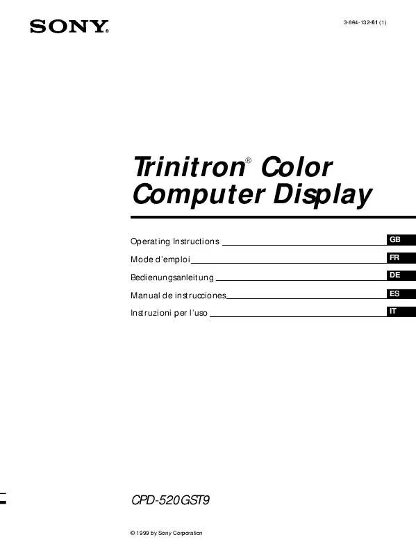 Mode d'emploi SONY CPD-520GST9