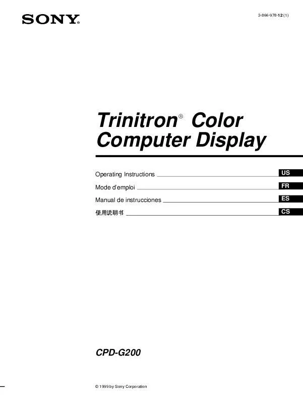 Mode d'emploi SONY CPD-G200