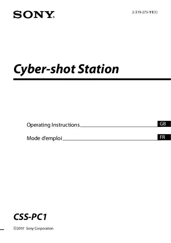 Mode d'emploi SONY CSS-PC1