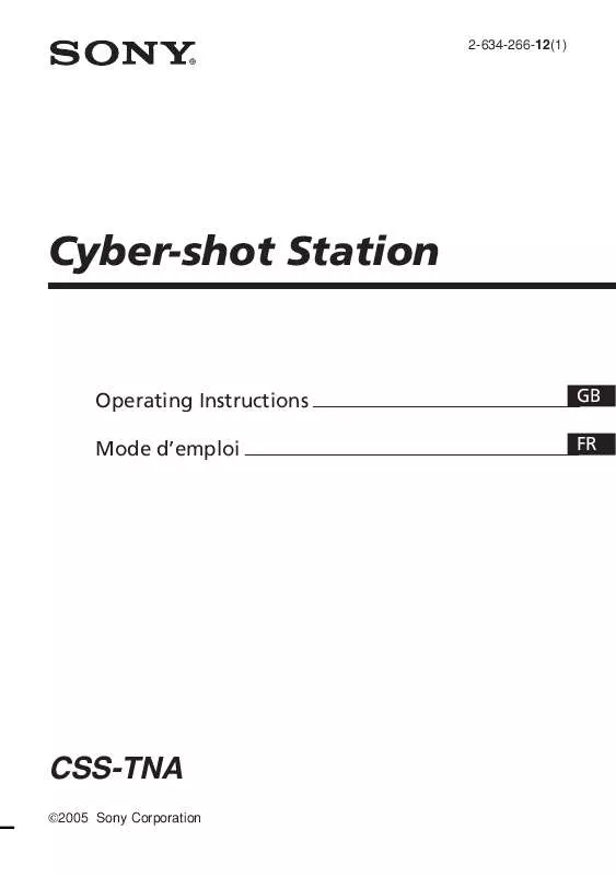 Mode d'emploi SONY CSS-TNA