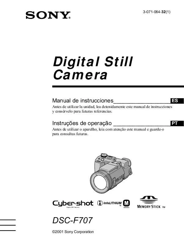 Mode d'emploi SONY CYBER-SHOT DSC-F707