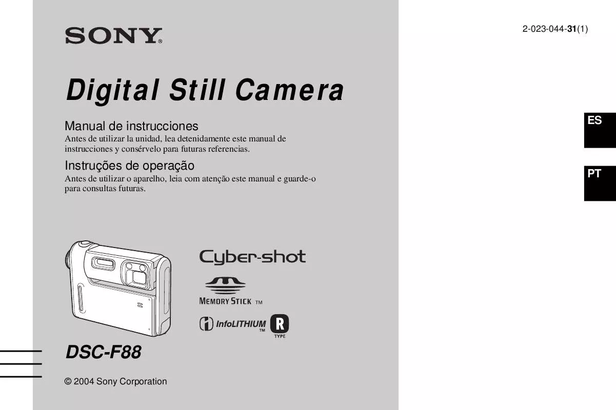 Mode d'emploi SONY CYBER-SHOT DSC-F88