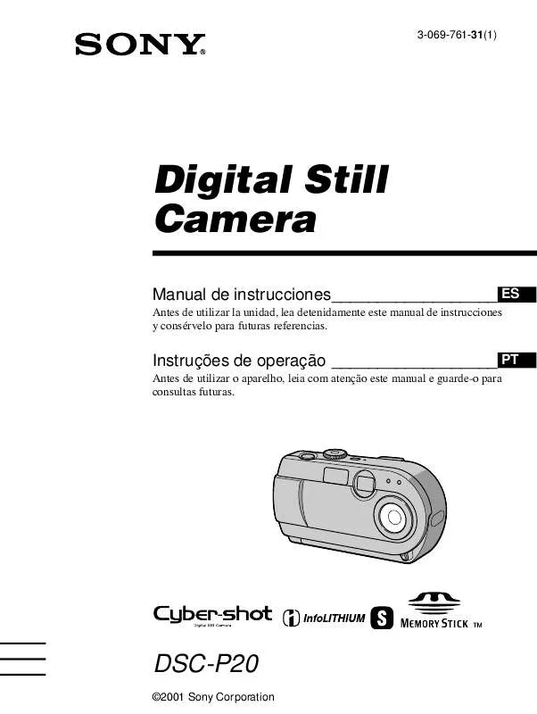 Mode d'emploi SONY CYBER-SHOT DSC-P20