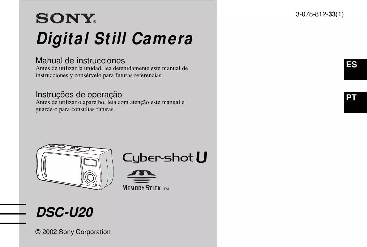 Mode d'emploi SONY CYBER-SHOT DSC-U20