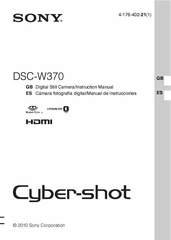 Mode d'emploi SONY CYBER-SHOT DSC-W370