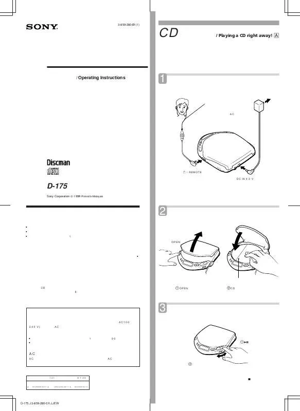 Mode d'emploi SONY D-170AN