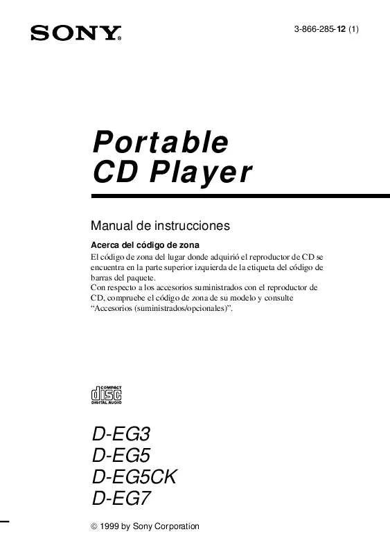 Mode d'emploi SONY D-EG5