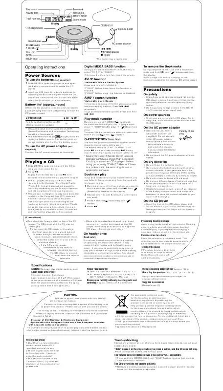 Mode d'emploi SONY D-EJ011