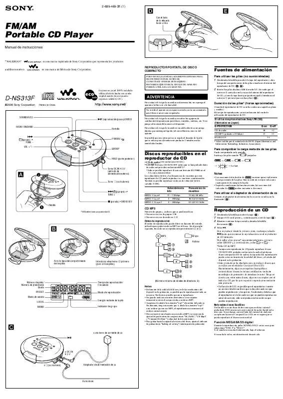 Mode d'emploi SONY D-NS313F