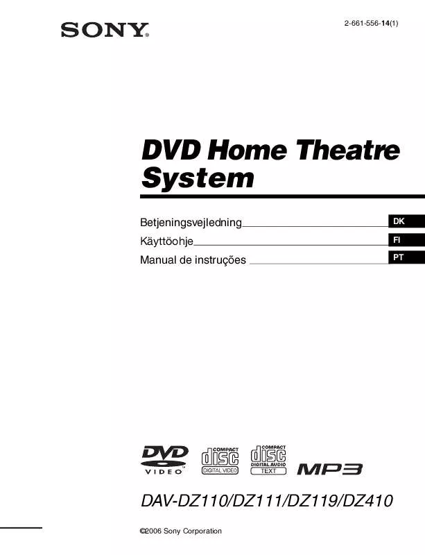 Mode d'emploi SONY DAV-DZ119