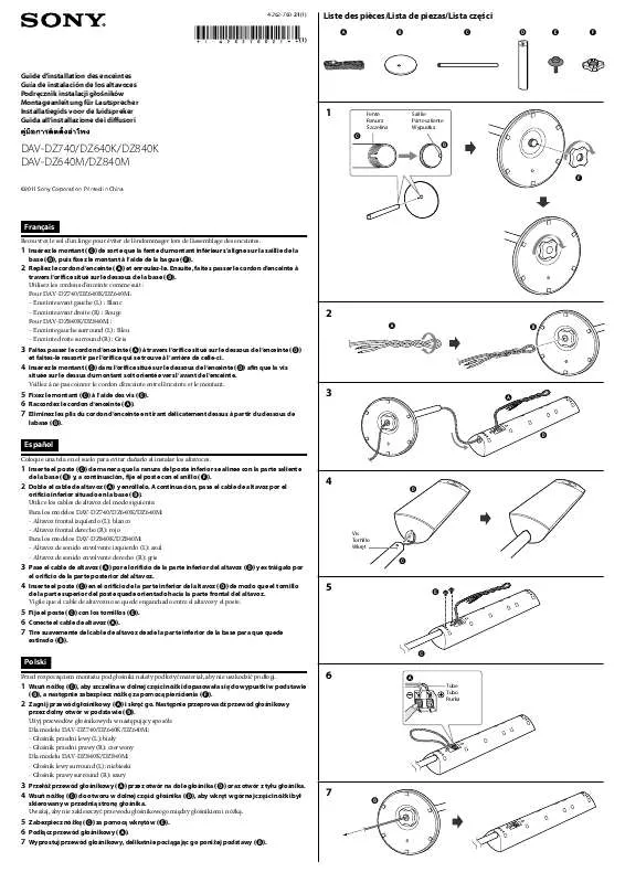 Mode d'emploi SONY DAV-DZ640K