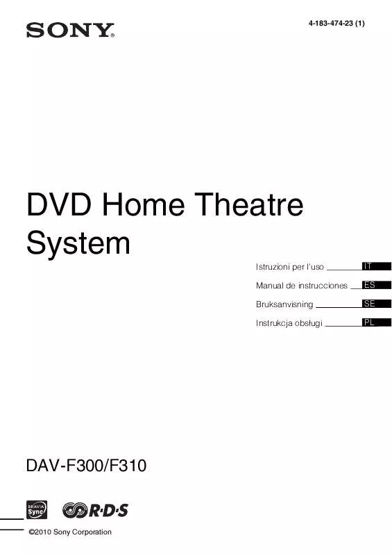 Mode d'emploi SONY DAV-F300