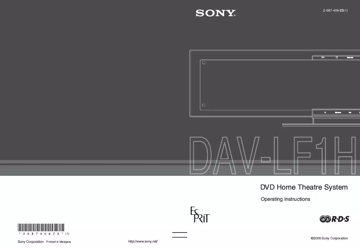 Mode d'emploi SONY DAV-LF1H