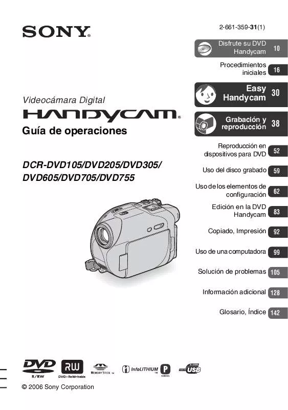 Mode d'emploi SONY DCR-DVD605